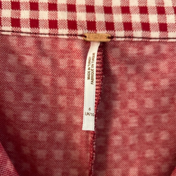 Free People Red and White Checkered Skinny Trouser - Picture 7 of 7